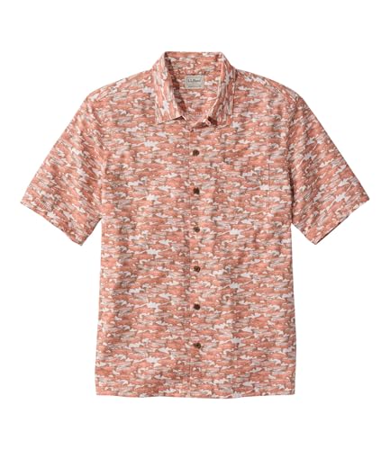 [エルエルビーン] メンズ トロピック・シャツ、半袖 プリント ジャパン・フィット XL Camel Brown Trout オレンジ １０００３２４４１０の商品画像（Amazon）
