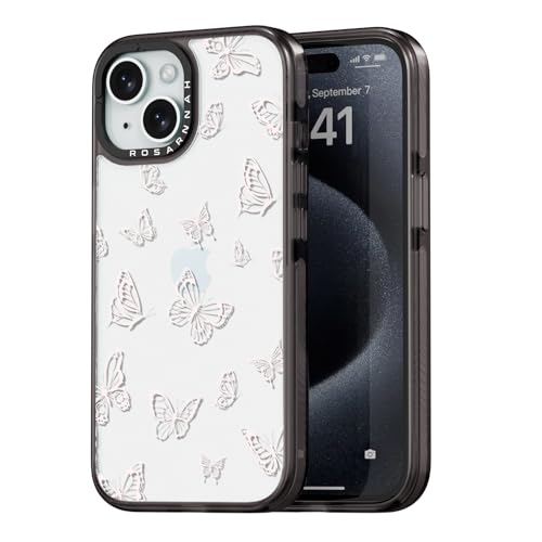 Coque iPhone 15 papillon noir antichoc 2m mignonne et tendance