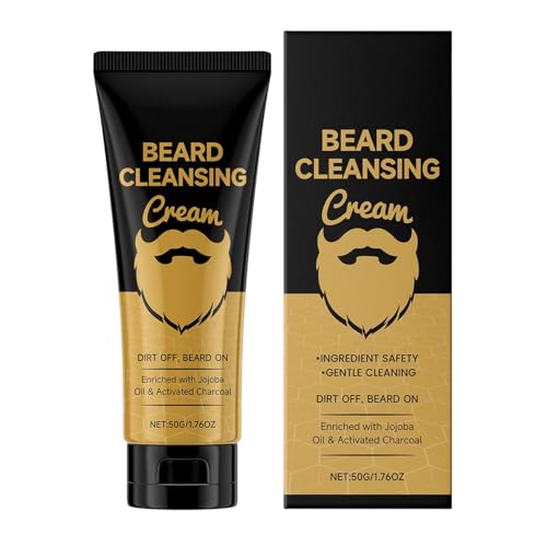 Limpiador de barba para hombres | Crema limpiadora hidratante - Crema de lavado de bigote hidratante | Para hombres papás ducha diaria mañana viajes afeitado peinado fin de semana cuidado en el hogar