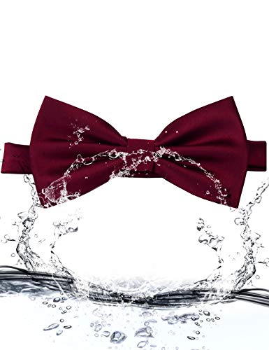 Image of GUSLESON Men's 3-pc Solid Color Bow Tie Gift Set - Double‑Fold Pre-Tied Bow Tie, Pocket Square, Cufflinks - Wedding Formal Party