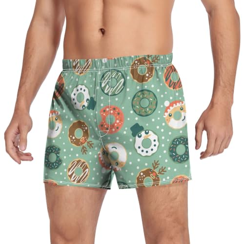 Image of Men's Boxer Shorts Cotton Loose Underwear with Button Fly