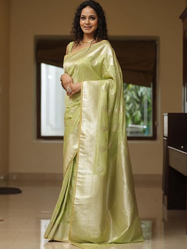 Image of Sugathari Women's Banarasi Saree Pure Kanjivaram Silk Saree Soft new ladies 2025 Design Wear Pattu Sarees Sadi Party Sari collections With Blouse Piece (San Pari-224)