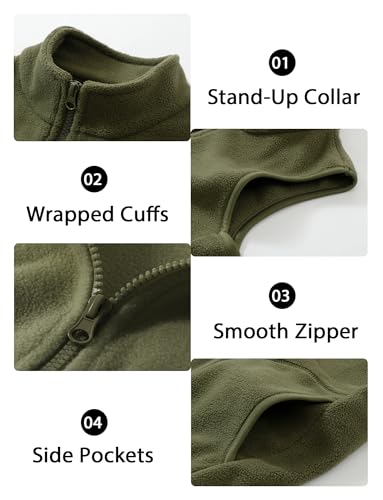 Image of Happy Cherry 2025 Kids Winter Fleece Vest Boys Girls Fleece Stand Collar Fuzzy Fall Winter Warm Outerwear with Pockets