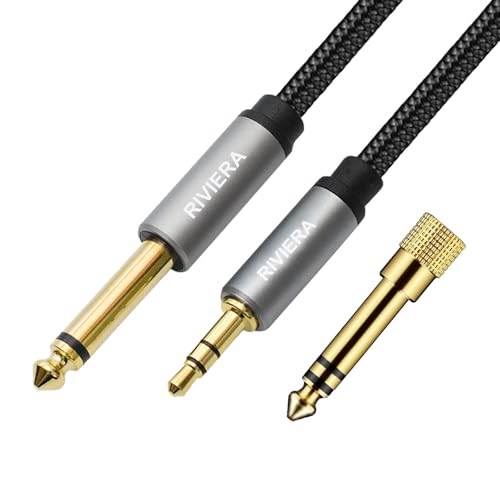 Câble audio 3.5mm vers 6.35mm RIVIERA sans grésillement en nylon tressé