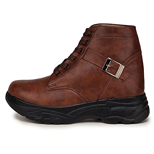 Image of DICY Shoes for Women Girls Boots High Ankle Flat Heel Snakers for Ladies Casual Juta