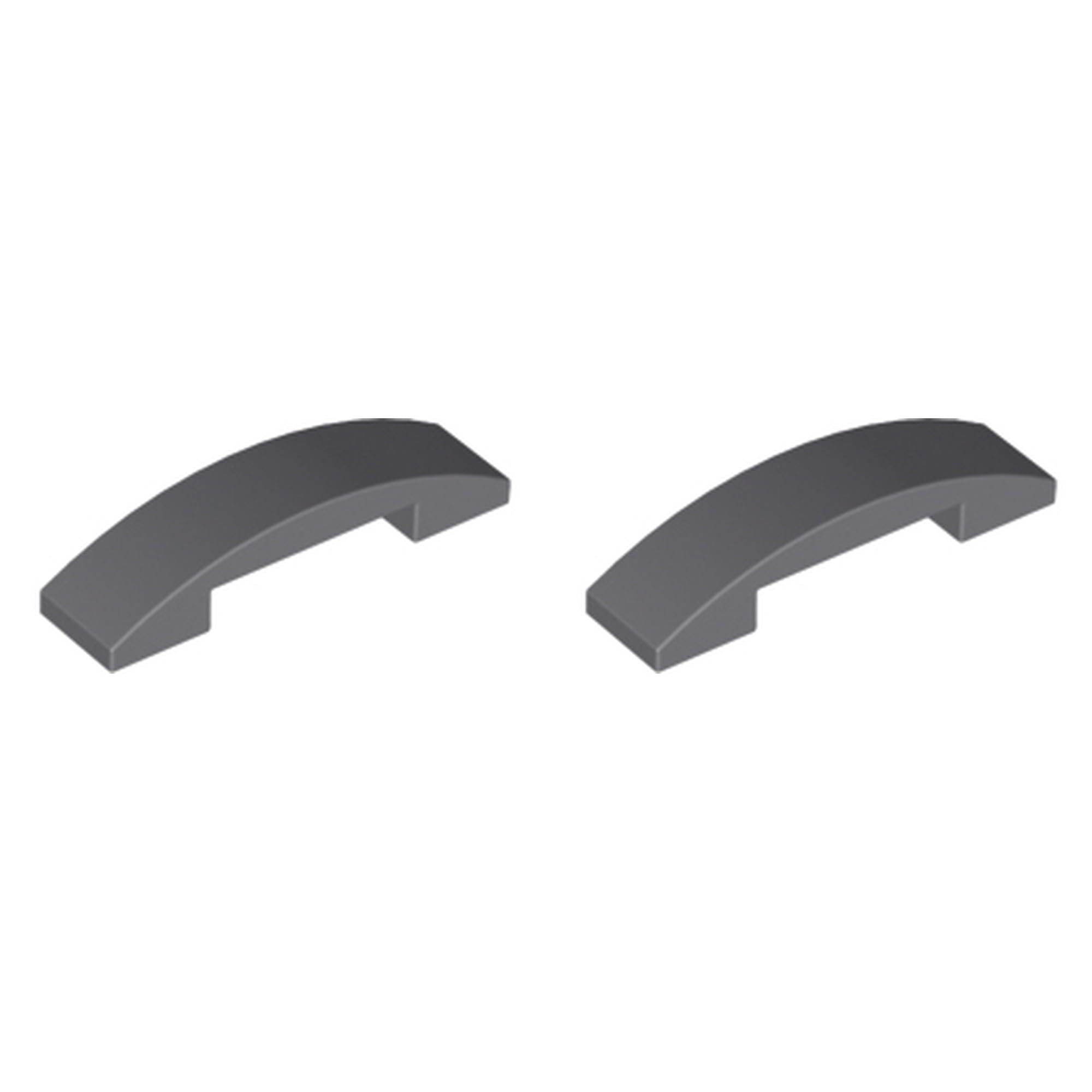 LEGO Slope, Curved 4 x 1 x 2/3 Double Part 93273 (Dark Bluish Gray, 2, Bricks)