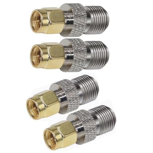 CESS SMA to F-Type Adapter Connector - SMA Male to F Female, 4 Pack