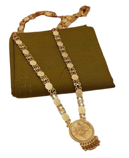 BARBUDDY 30 inch Laxmi Coin Real Gold Look Chain Pendant Necklace Jewellery for Women Gold-plated Plated Brass Chain (B0CP1BT1KX) Amazon Price History, Amazon Price Tracker