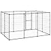 Vopese Hundehütte Spiel Paradies Pulverbeschichteter Stahl PE Schwarz Silber 330x220x180cm Model3082293