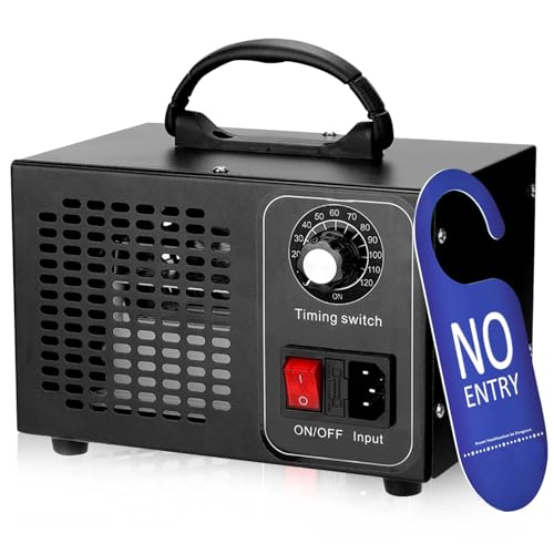 Ozongenerator 60,000mg/Std, Ozonisator Industrieller Ozongerät O3 mit 120 Min Timer Ozon Luftreiniger Ozongerät bis zu 300㎡ O3 Ozonisator für Auto Garagen Wohnung Hotels Küche Haustiere Gerüche