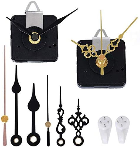 EMOON 2 Pack Clock Movement Mechanism with 4 Pairs of Short Hands Battery Silent Sweep Operated Quartz Clock Motor Kit DIY Repair Parts Replacement, 3/4 Inch Total Shaft Length