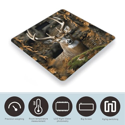 Báscula Digital De Baño Camuflaje Cuerpo 26x26 cm Vidrio Templado miniatura 3
