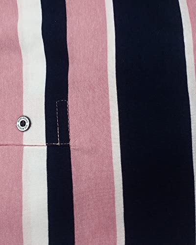 Image of EYEBOGLER Men Regular Fit T-Shirt (M-T414-As17Pbmdnwh Peach Blossom Melange Dark Navy White M)