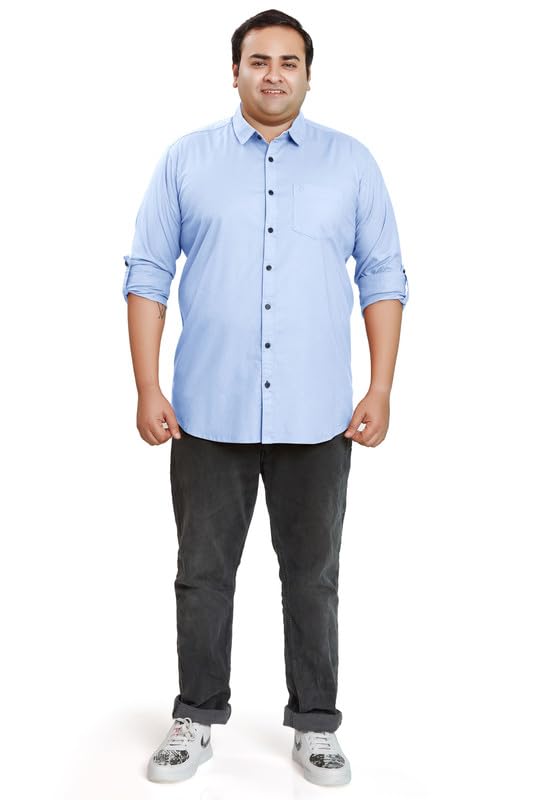 Image of BE ACTIVE Plus Size Lycra Cotton Satin for Men Shirts|| All Plus Size Men|| Cotton Stylish Full Sleeves Shirt for Men