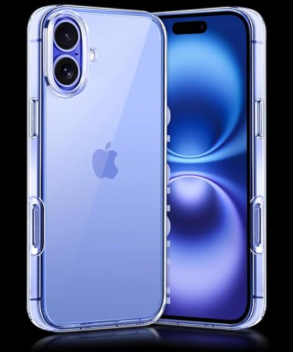 Image of WOW IMAGINE Crystal Clear Transparent Back Case Cover Compatible with iPhone 16 | Full Device & Camera Protection Shockproof TPU | Flexible Silicone Back Cover Case - Transparent