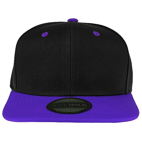 Image of Gelante Snapback Hats for Men - Flat Bill Brim Baseball Cap Hat - Plain Blank Adjustable