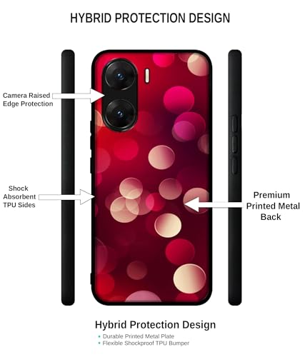 Image of 3D Circles Design Premium 2D Printed Metal Back Case Cover for Vivo V29E 5G