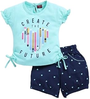 TINY BINY Girls Clothing Set | Top & Shorts Combo | Pure Cotton Casual Wear for Girls Price In India