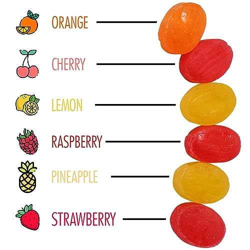 A Great Surprise Assorted Fruit-Filled Hard Candy - 4 Pounds - Bulk Hard Candies - Individually Wrapped - Office Bon Bons for Desk