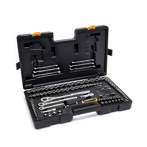 GEARWRENCH 202 Piece SAE/Metric Mechanics Tool Set 1/4 3/8 & 1/2 Drives | GW72MLCBMTS