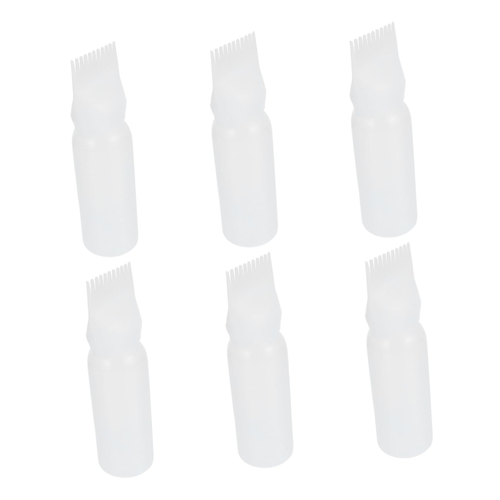 MUCKLILY 6Pcs Squeeze Root Comb Hair Dye Applicator Bottles for Precise Coloring for Salon and Home Use Convenient Hair Oiling and Treatment Tool