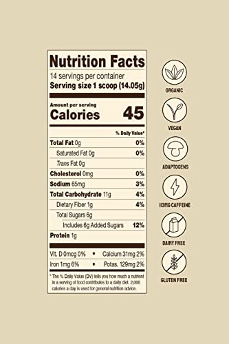 Bombi Organic Yerba Mate Latte (4 Pack) - Clean Energy, Increase Focus, & Enhance Mood | Instant Powder Drink Mix | Superfoods & Adaptogens | Yerba Mate, Oat Milk, Lions Mane Mushroom, And Cordyceps Mushroom | Certified Organic | Vegan | Dairy Free | Gluten Free #TOP4