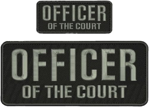 Special Patches for Velcro Patches for Uniform for Officer of The Court Embroidery Patch 4X10 and 2X5 Hook ON Back Black Grey Lette Model-Q-X988-2285