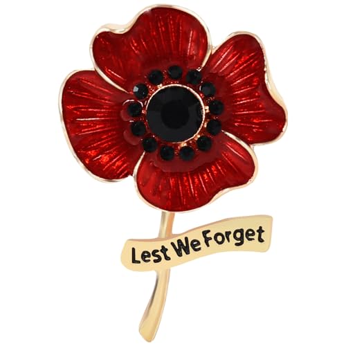 Lalavon Poppy Badges and Pins 2026 Red Flower Poppy Brooch Lest We Forget, Remembrance Day Pin Badges for Women Men Veteran Gifts Memorabilia