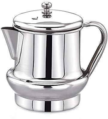 Expresso Stunning Classy Hand-Polished Stainless Steel Teapot with Lid, 450 ml