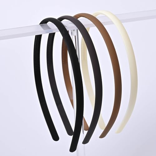 Image of ANNA CREATIONS 12 Pcs Plastic Headbands with Teeth Durable, Lightweight Sports Hair Bands for Women, Girls, Teens & Kids Non-Slip Hair Accessories (Matte Finish-1 cm)