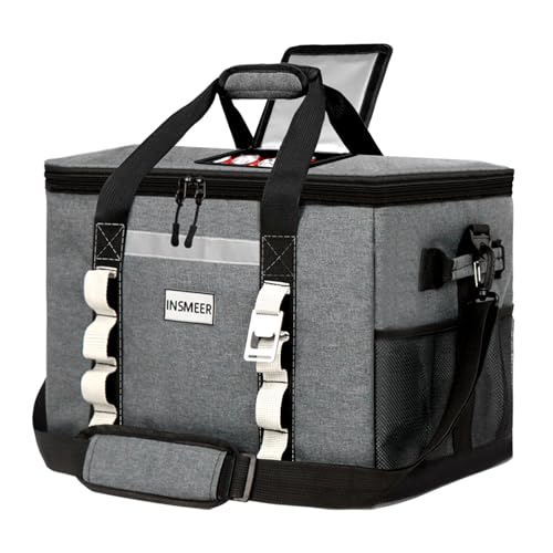 INSMEER 48L Gross Kühltasche, 65 Cans Kühltasche Groß Faltbar mit Oberöffnung, XXL wasserdichte Einkaufstasche Isolierta...