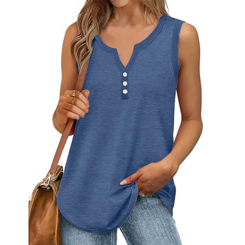 Bild: die Discounter Tank Top Damen Sommer �rmellos Oberteile Sexy Tanktop Baumwolle Blusentop Lockere Passform Tr�gershirt Sport T Shirt Basic Tops Einfarbig Bluse Sommertop Gro�e Gr��en Tanktops Frauen f�r 9,49 EUR bei amazon.de