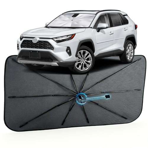 Image of Car Windshield Sun Shade for Toyota RAV4 2019-2026 -[Reflective Coated Fabric] Sunshade Umbrella for Front Window, Car Shades Sun Visor Keep Car Cool and Protects Interior, 1:1 Exact Fit