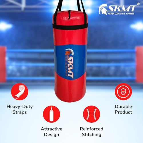 Image of SKMT NEVER LOSE UNTIL YOU WIN Kids Boxing Set - Kids Boxing Kit (2-8 Years) (Blue /Red)