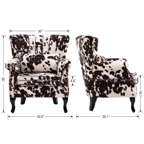 chairus-Mid-Century-Modern-Accent-Chair-Comfy-Single-Sofa-Chair-Channel-Back-Armchair-with-Small-Pillow-for-Living-Roon-Bedroom-Club-Velvet-Cow chairus Mid Century Modern Accent Chair Comfy Single Sofa Chair Channel Back Armchair with Small Pillow for Living Roon Bedroom Club Velvet Cow