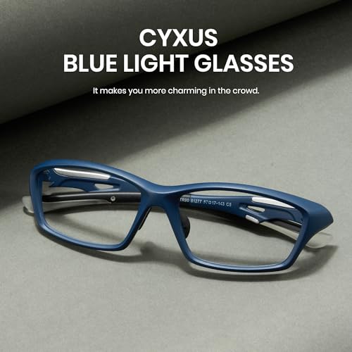 Image of Cyxus Y2K Blue Light Glasses for Women Men TR Frame UV Blocking Computer Glasses Clear PC Lens Eyewear