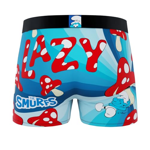 CRAZYBOXER The Smurfs Lazy Smurf Men's Boxer Briefs and Socks (Creative Packaging)2