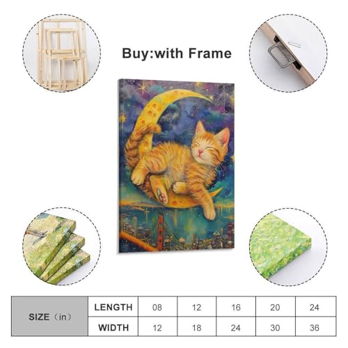 Idée cadeau déco avec cette impression sur toile chat mignon mural
