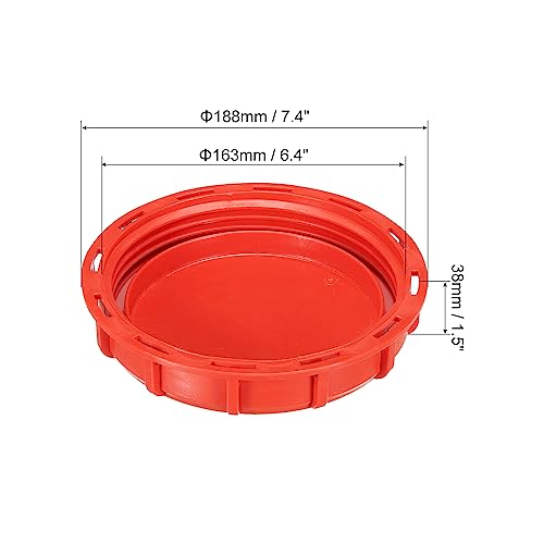 PATIKIL IBC Tote Lid Cover 6.5", IBC Tank Cap Fitting Plastic Water Liquid Storage with Gasket for Industry Agriculture Chemical Red - Image 2