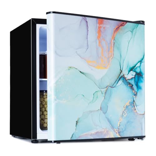Klarstein Nevera Pequeña Portátil con Congelador, Mini Frigorifico 45 l., Mini Nevera Habitación, Oficina, Frigorificos Pequeños Bajo Consumo, Tempt. entre 0-10 ºC, Minibar 1 Estante