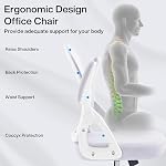 Fizzin chaise de bureau, chaise de bureau ergonomique à la maison avec support Lombaire réglable et coussin de siège épais, chaise d'ordinateur en mesh respirant Flip-up accoudoirs Chaises de travail pour le bureau intérieur (Lavande)