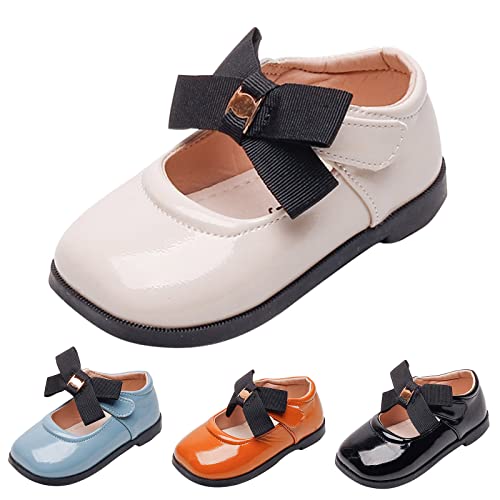 Girl Shoes Size 12 Children Casual Shoes Flat Bottom Lightweight Solid Color Bow Square Toe Comfortable3
