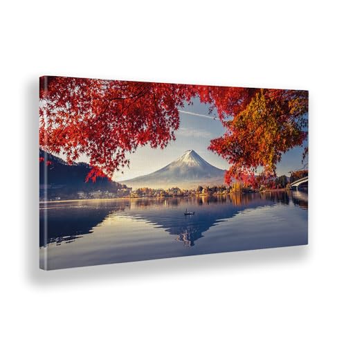 Giallobus - Obraz - Góra Fuji - Standaard frame canvas - 140x70 - Gotowe do powieszenia - Nowoczesne obrazy do domu