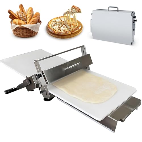 Manual Dough Sheeter Machine for Home & Commercial Use – Versatile Dough Roller Machine with Adjustable Thickness, Foldable Stainless Steel Sheeter for Pizza, Bread, Pastry & Fondant(Type-15.5")