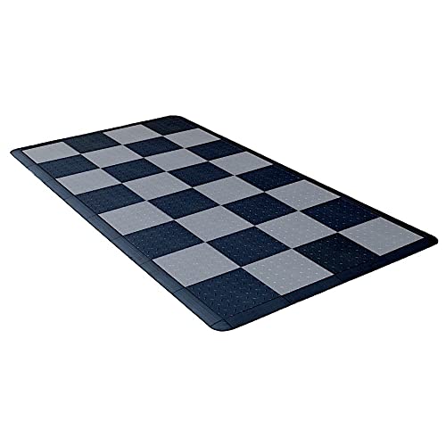 Speedway Garage Floor Mat Kit for Motorcycle Small Checkered - Black/Grey