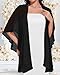 Shawls and Wraps for Evening Dresses Sheer Womens Chiffon Scarf Wedding Bridal Cover Up, A Black