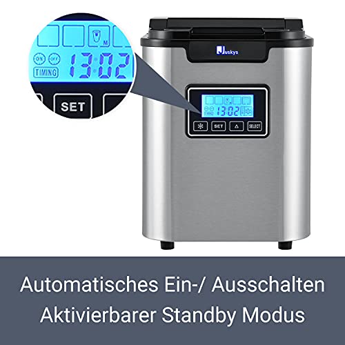 Juskys Eiswürfelmaschine MIM242L — 3 Eiswürfel Größen einstellbar, Timer Funktion und automatische Selbstreinigung… – Bild 6