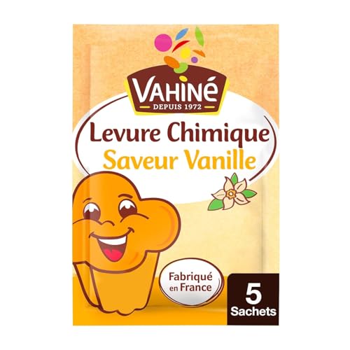 Levure chimique Vahine saveur vanille : lot de poudre à lever pour gâteau et pâtisserie maison