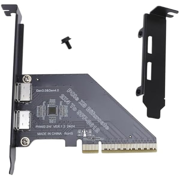 Denash PCIE 4.0 X8 do Karty Oculink Zewnętrzny Adapter Zwiększ funkcję PC za pomocą SFF 8611, Połączenie dla NVME SSD GPU EGPU, Proste Rozwiązanie Wtyczki i Odtwarzania dla