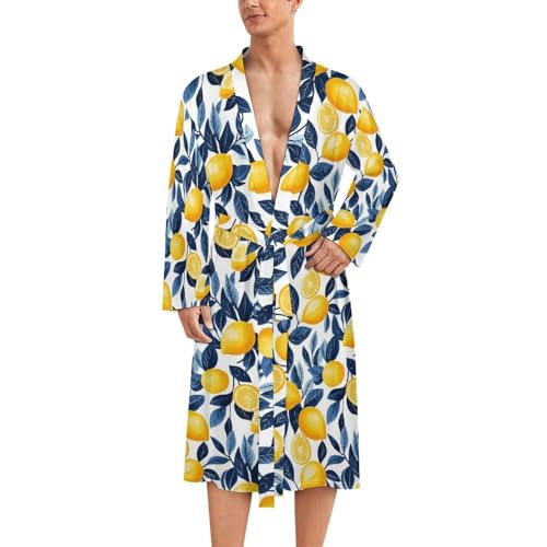 Peignoir de bain homme pour des matins relaxants en kimono léger à motif agrumes